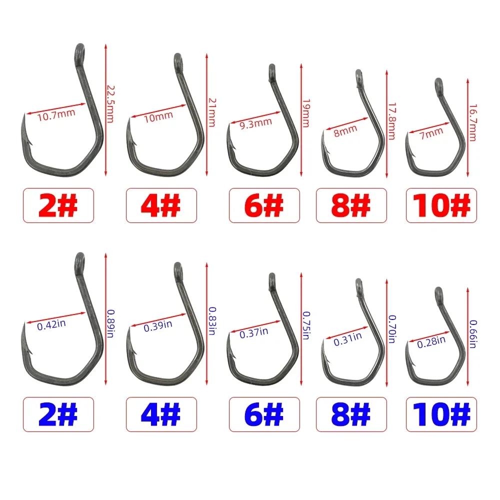 500 Pieces in Bulk PTFE Coated High Carbon Stainless Steel Barbed Fish Hook With Eye 8021 Fishing Accessories