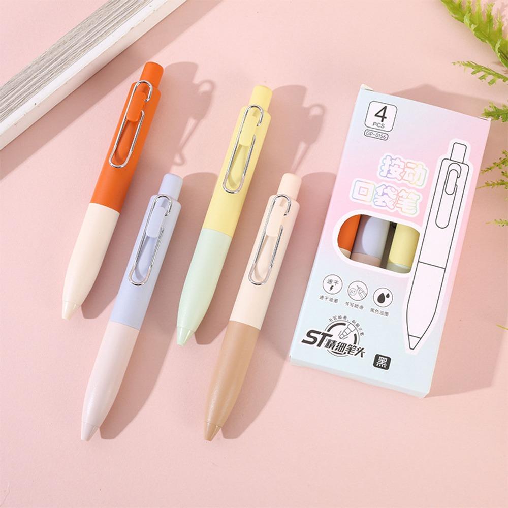 

4Pcs/set Black Ink ST Pen Tip Boxed Signature Pen Durable Gel Pen Student School Office Supplies