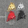 Universal Metal Stainless Animal Car Accessories Badge Fight Bull Fly Horse for Ferrari Lamborghini Emblem 3D Sticker Decoration AA11
