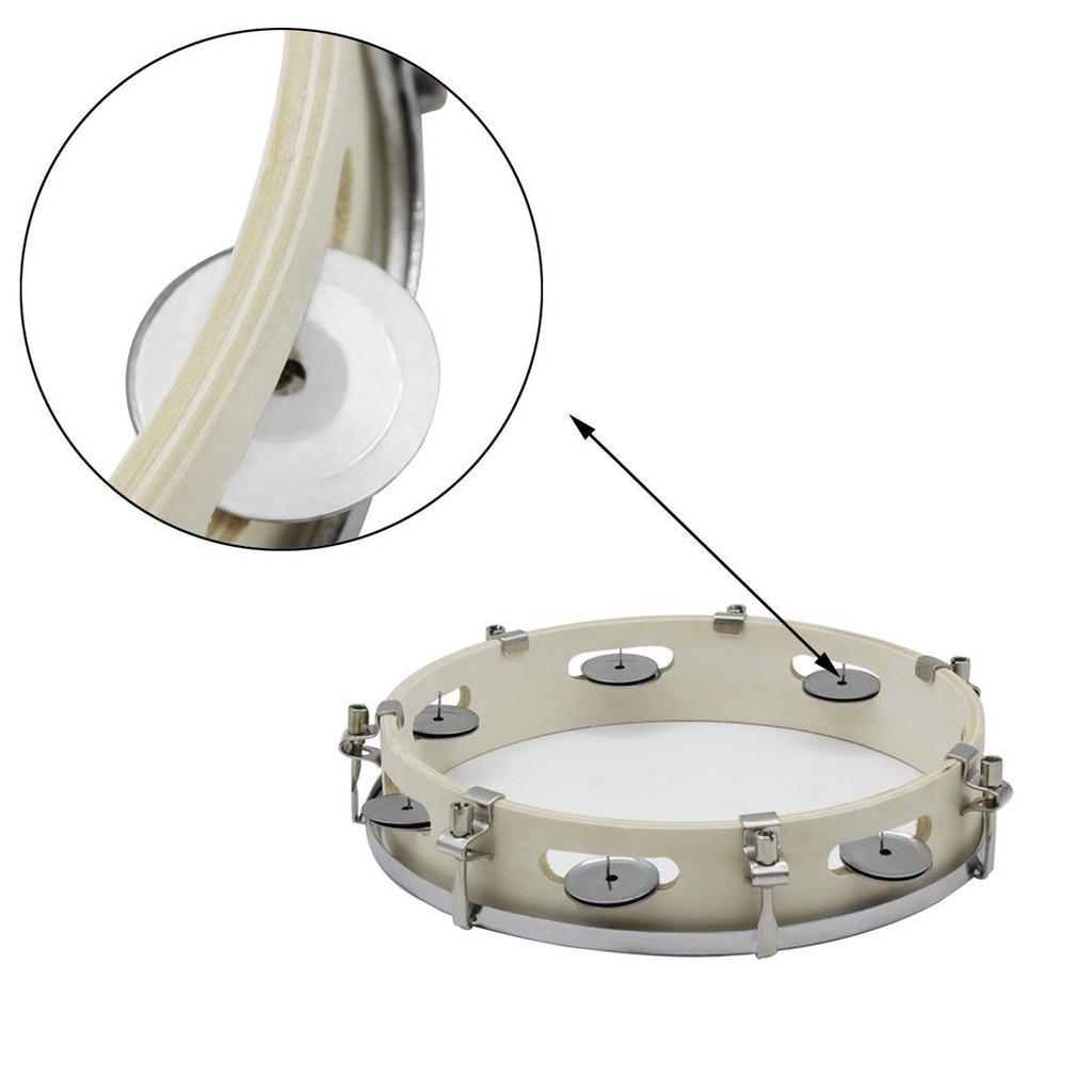 10-Inch Wooden Hand-Shaken Tambourine Drum for Children's Dance and Early Education Orff Percussion Instruments