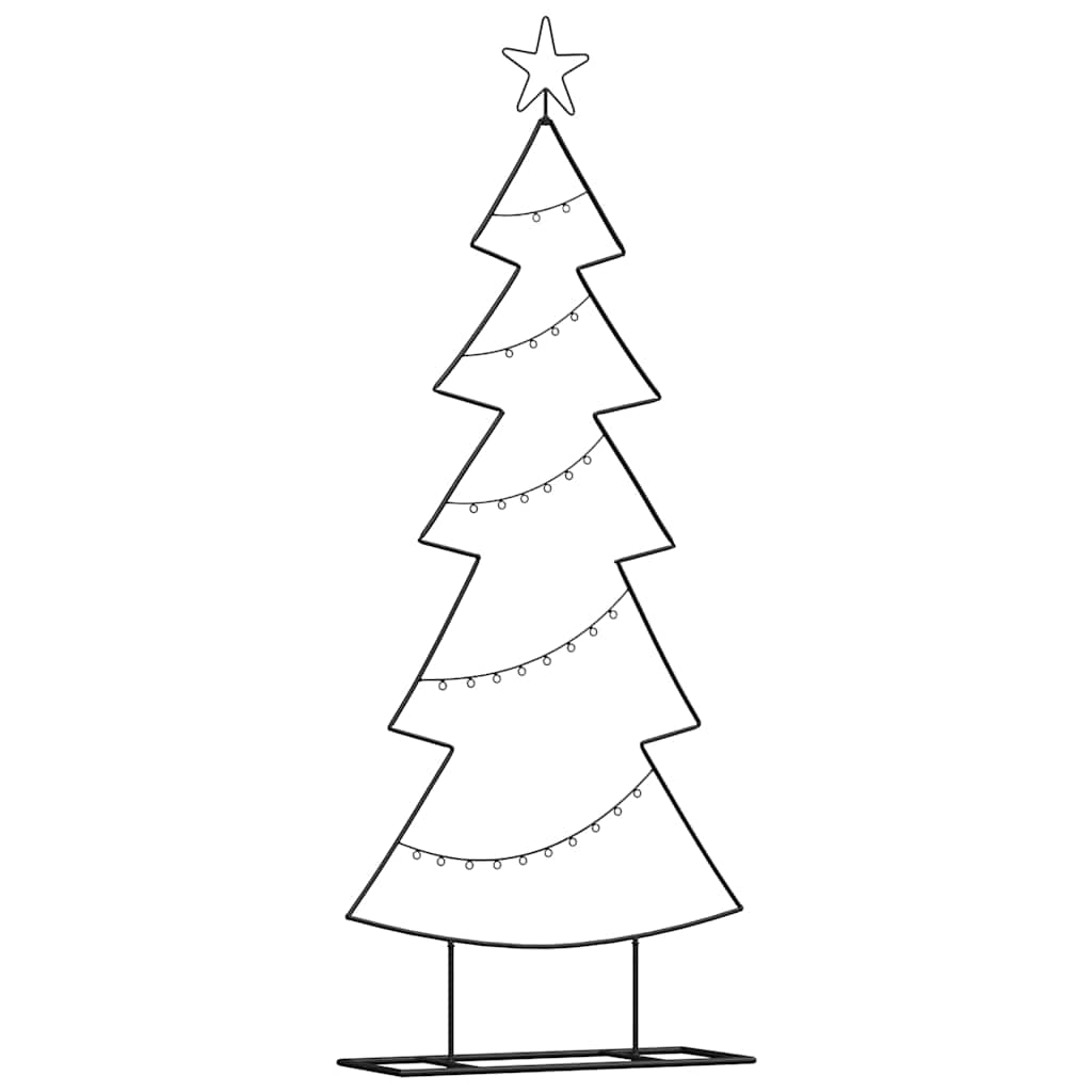 Metal Christmas Tree with Stand Black 150 cm Steel