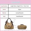 Bolsa de Ombro Transversal Casual Feminina de Alta Qualidade com Material de Lona e Couro
