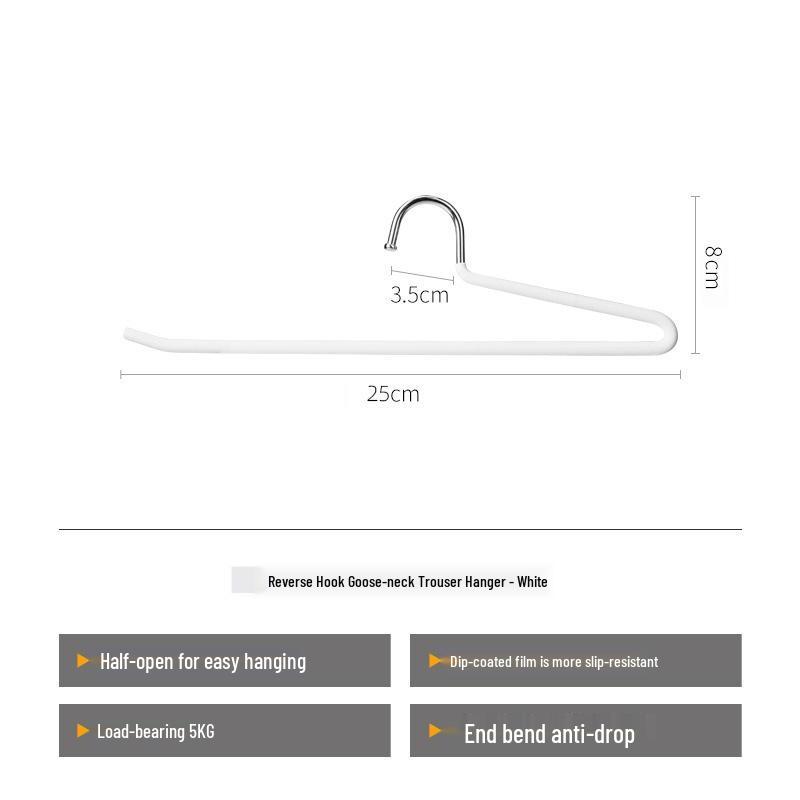 Вешалка для брюк в форме гуся с короткой шейкой и 8-сантиметровыми зажимами для легкого хранения 1390₽