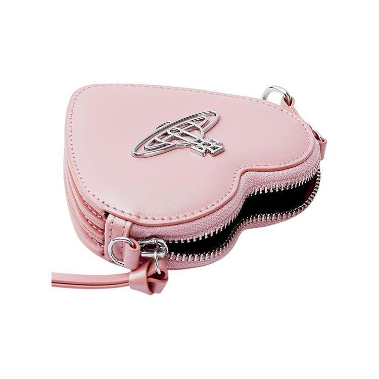 Vivienne Westwood Saturn Logo Zip Closure Leather Wristlet Clutch Women clutch Pink 53030023L0038G401