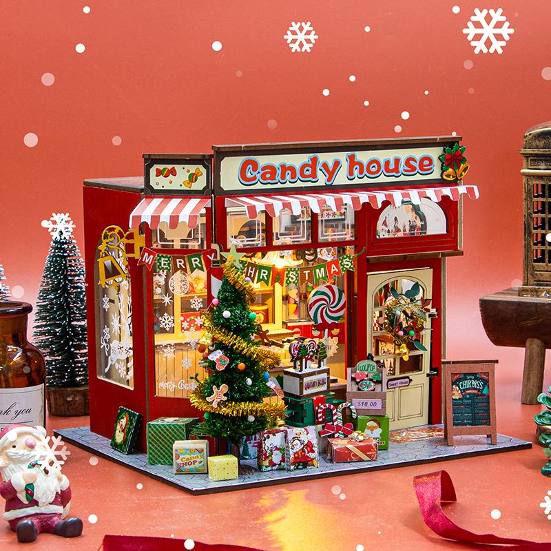 Wooden Dollhouse Miniature DIY Doll House Kit Handmade Creative Room 3D Puzzle Building With Furniture For Adults Christmas Gift