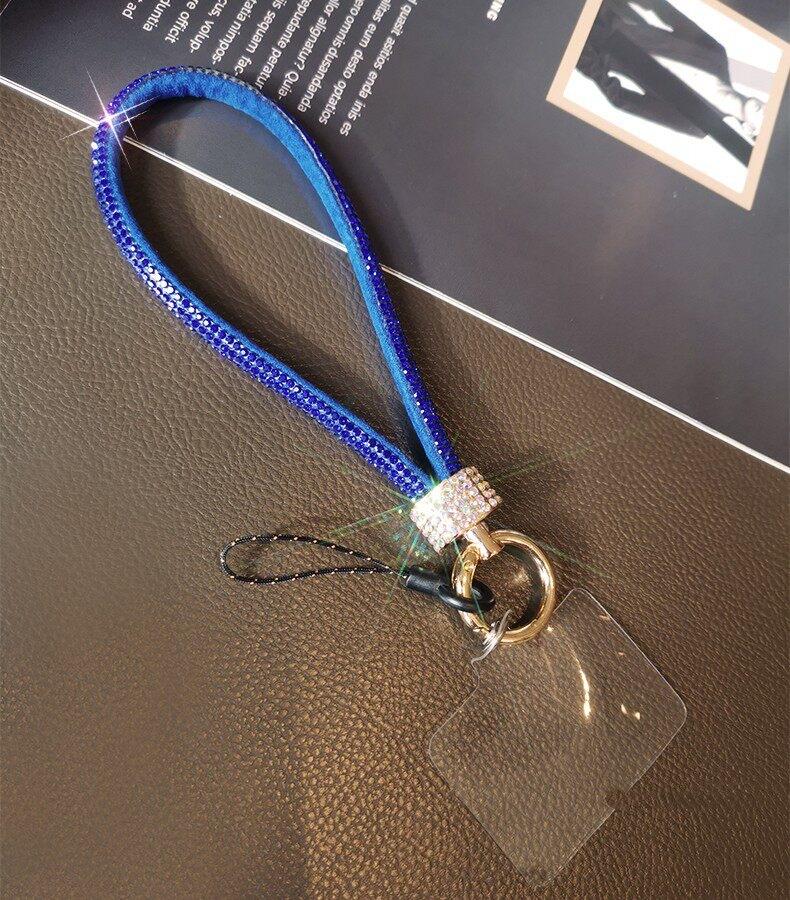 Fashion Luxury Rhinestone Mobile Phone Lanyard, Short Wrist Portable Strong Anti‑Lost Rope, Phone Case Decorative Pendant Phone Chain