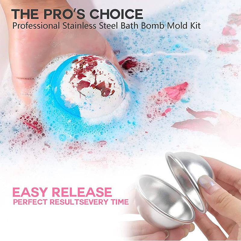 6PCS- Bath Bomb Mold Kit 2 Set 3 Size Mold & Bath Bombs Press for DIY Making Supplies Circular Cake Mold