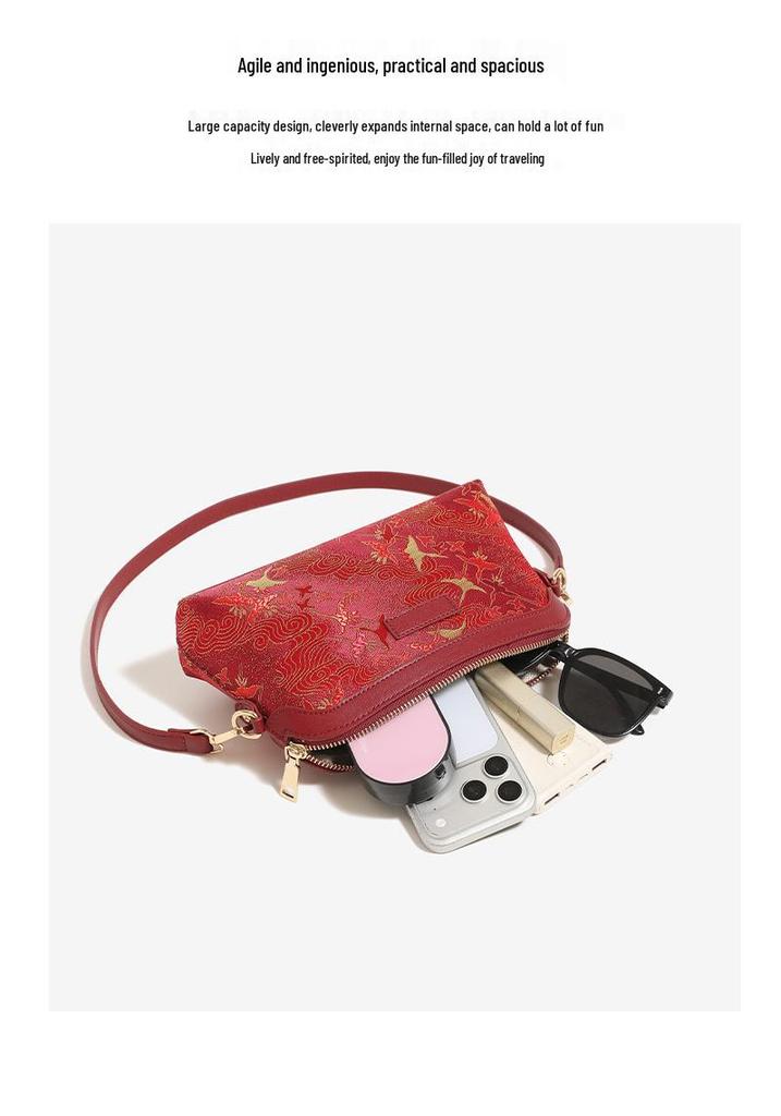 2026 New Style Red Bridal Wedding Crossbody Bag: Elegant Chinese Design for Ceremonies & Daily Use