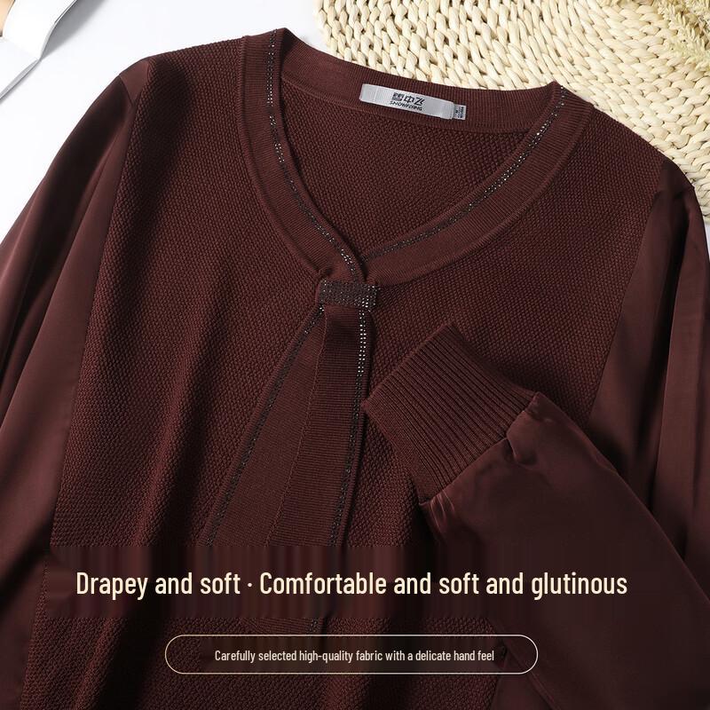 SNOWFLYING Women s Rhinestone V-Neck Knit Top M