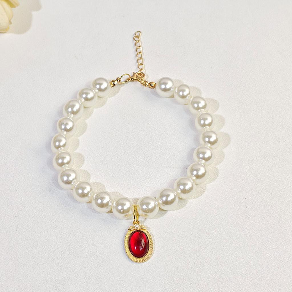 1 Pc Cat Pearl Necklace Cats & Dogs Fashionable Retro Cute Pendant Teddy Ragdoll Daily Wear Photo Shoots Decoration.