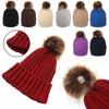 Ladies Women Soft Detachable Beanie Cap Knitted Hat Winter Cap Ski Hat