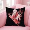 Anime D-Darling In The Franxx 02 Cushion Cover Pillowcase Short Plush Invisible Zipper Room Sofa Cushion Cover