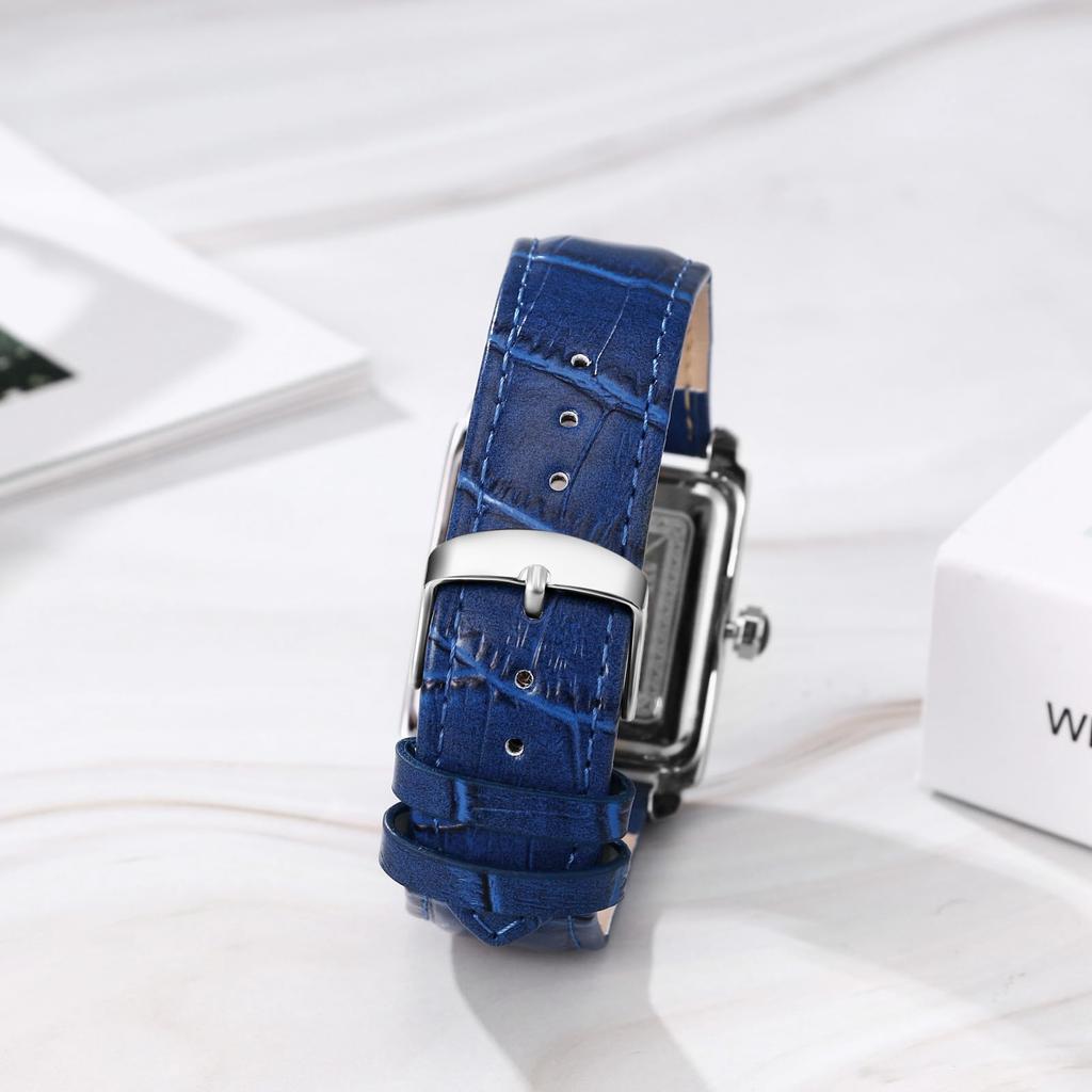 Watch with Leather Strap and Square Roman Analog 3ATM Water Stylish Quartz Business Fashion Accessory Perfect Gift for and Day Men's Antique-Style