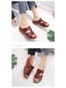 2022 Women's Retro Thick-Soled Sandals - European and American Style, Solid Color, Sizes 43-44