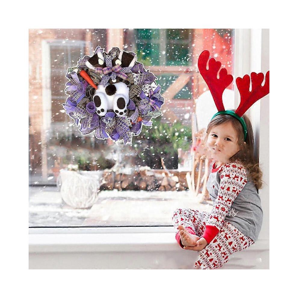 (30cm,E)Easter Rabbit Garlands Colorful Easter Rabbit Wreath Bunny Sticker Party Eggs Door Oranments