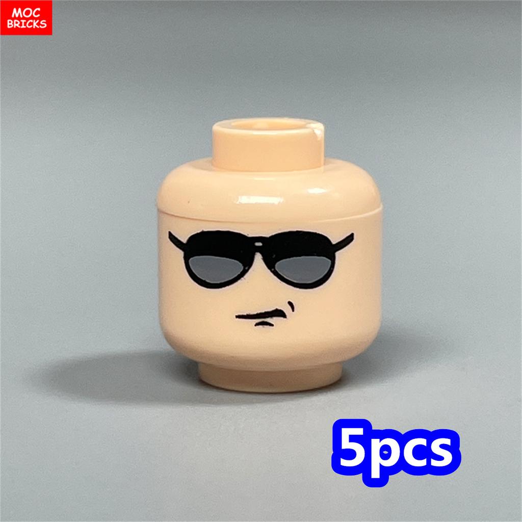 MOC Bricks Hollow Flesh Face Expression Head For 4cm Figure DIY Educational Building Blocks Toys For Children Gifts