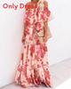 Long Dress With Floral Print And High Waist For Spring And Summer Casual Wear
