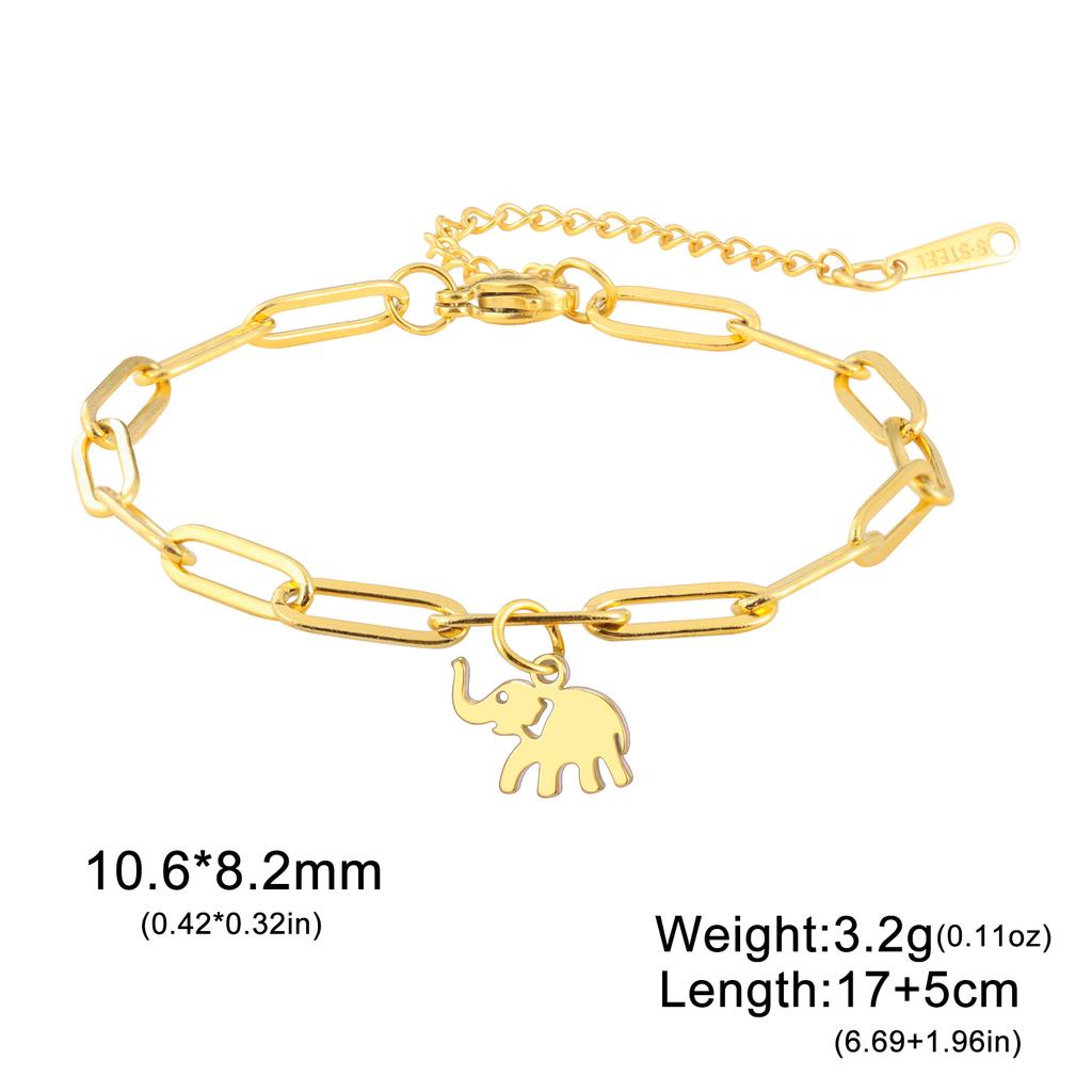 Cazador Stainless Steel Rabbit Cat Elephant Charm Bracelets for Women 2026 Animal Cute Hand Bracelet Jewelry Gift 2026
