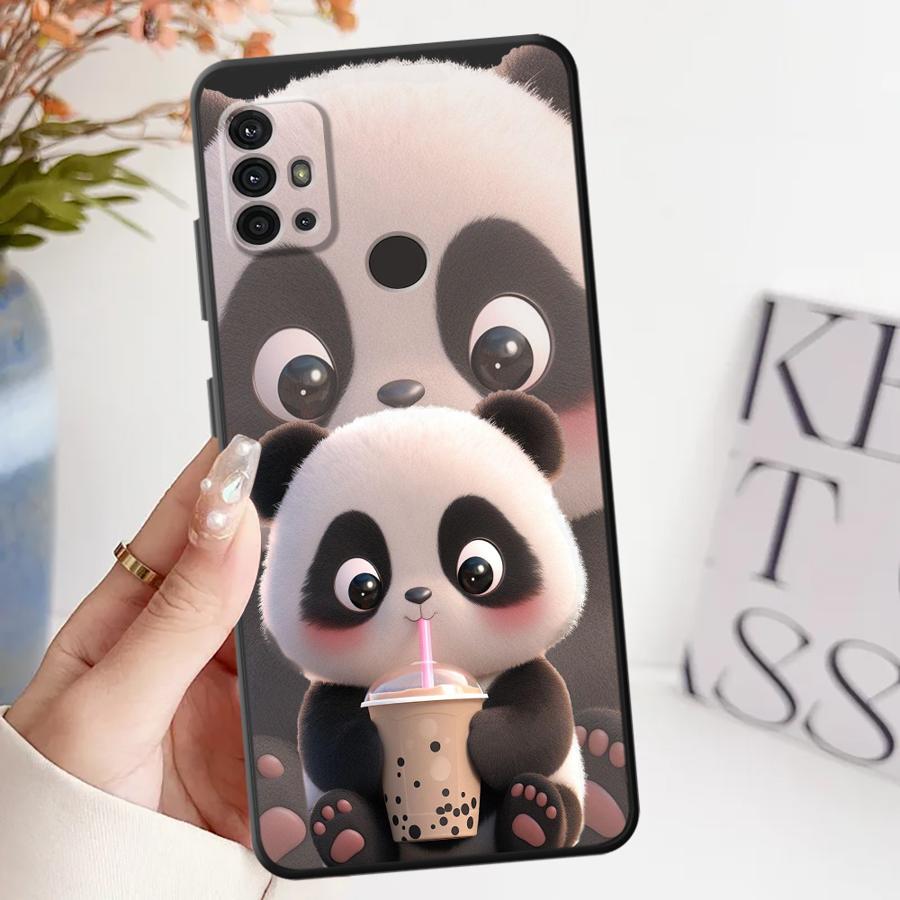 Case for Motorola Moto G60s G52 G53 G30 G22 Edge40 Edge 20 Pro 30 Lite G51 G73 G50 G71 G32 Phone Cover Cute Panda