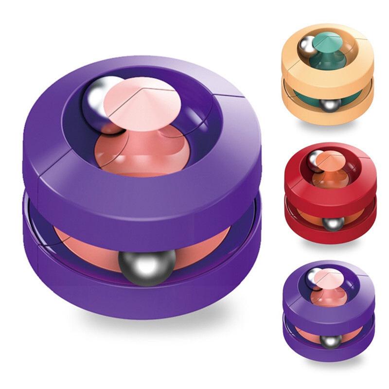 Unique Metal Marbles Adult Stress-relieving Toy, Creative Rotating Finger Track Ball Rubik's Cube, Fidget Spinner