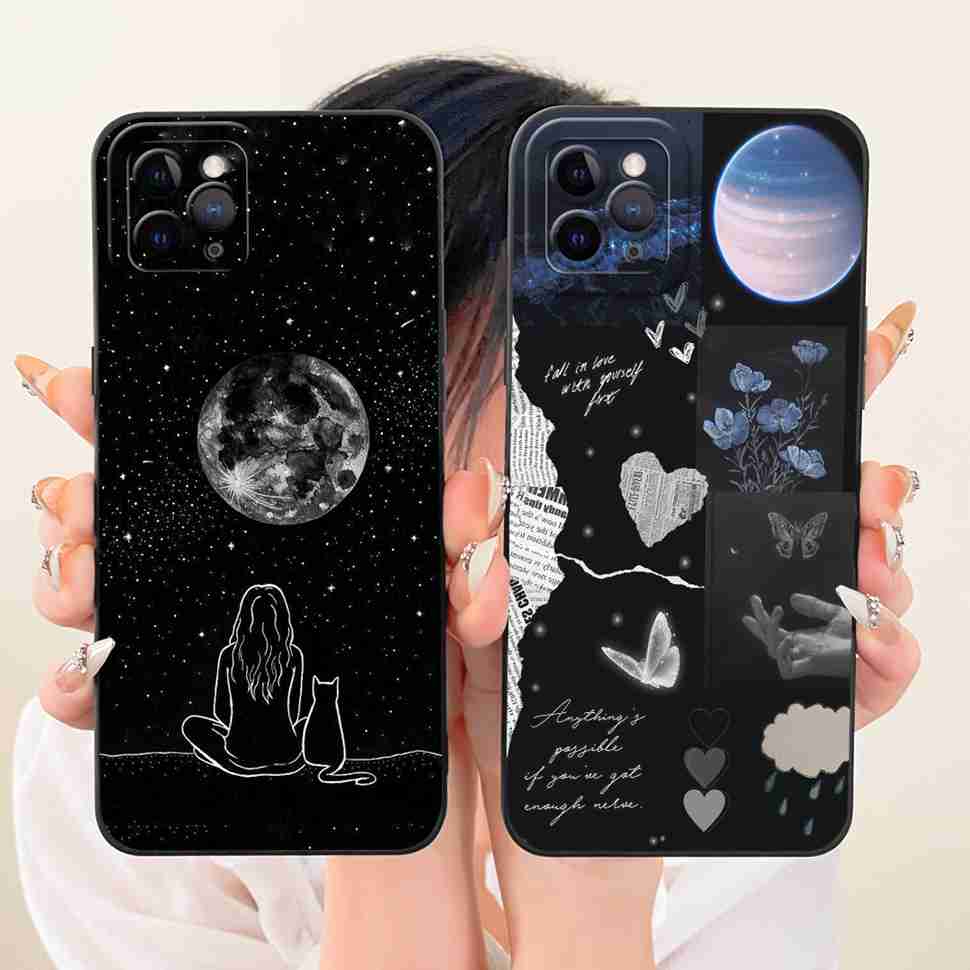 For iPhone 11 Pro Max A2218 Case Cute Cartoon Pattern Cat Silicone Back Cover For iPhone 11Pro Max A2161 A2220 Phone Cases