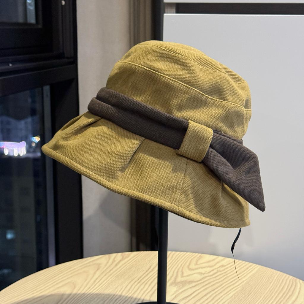 Fisherman Hat Women's Face Revealing Small Pleated Basin Hat Travel Elegant Face Covering Fashion Versatile Western Style Sun Hat