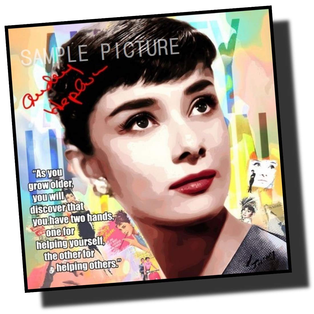 

Audrey Hepburn Design B - International Celebrity Graphic Art Panel, Wooden Wall Hanging Interior Poster (26*26cm, Art Panel Only)