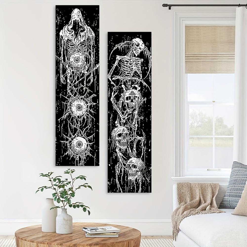 2 Stück/Set Skelett Wandteppich, Polyester Wandteppich, Wandbehang für Wohnzimmer Schlafzimmer Büro, Heimdekoration Raumdekoration Partydekoration,