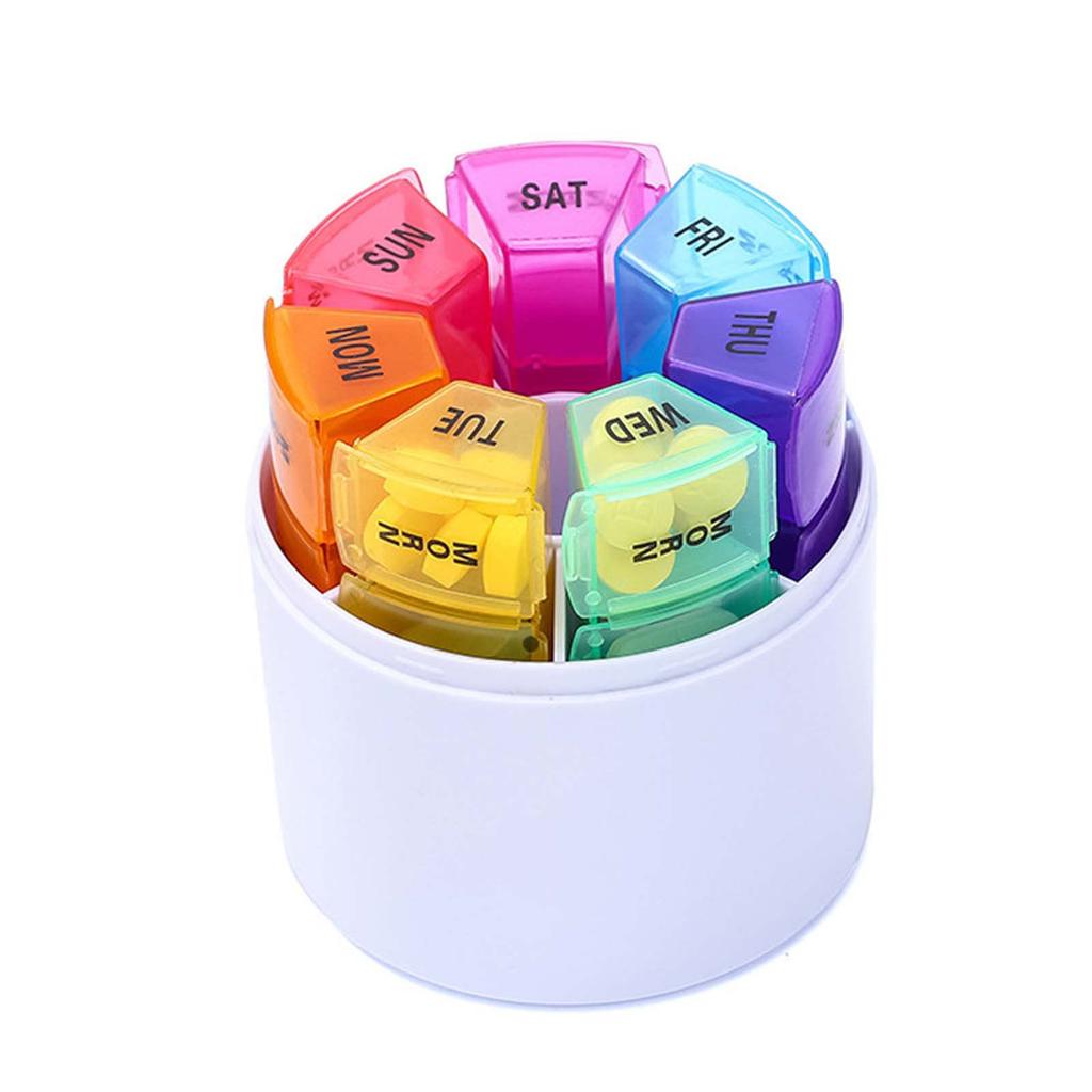 7 Day Pill Box 4 Times A Day 28 Compartments Pill Organiser Weekly Medicine Storage Box for Medication Remedies Tablets Vitamins
