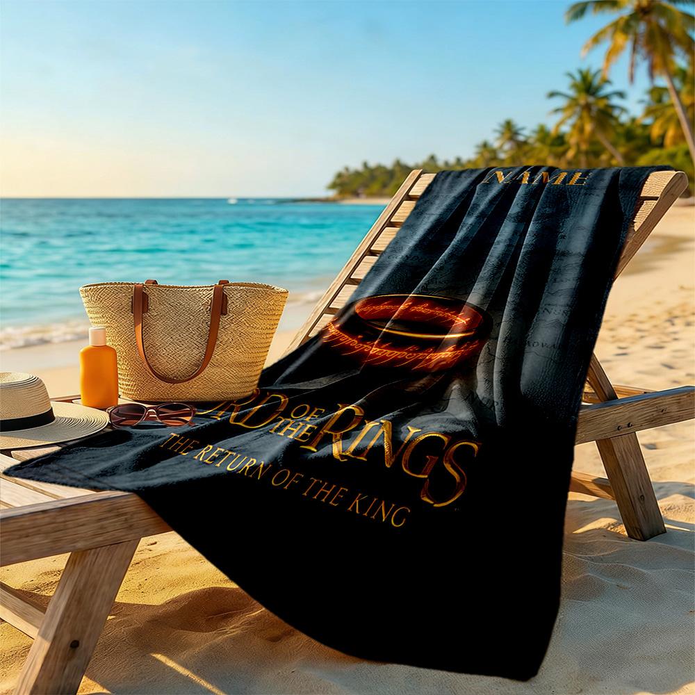 Warner Bros. Works Personalized Text Beach Towel Super Soft Microfiber Quickdry Fabric