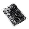 25pcs Disposable Water Drop Mascara Brush Set - Mini Colored Wand Nylon Head Eyelash Comb