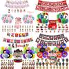 Birthday Party Decoration Pull Flag Banner Balloon Cake Topper Set Supplies Girls Kids Boys Favor ROBLOX baby shower game Round Sensory Compression