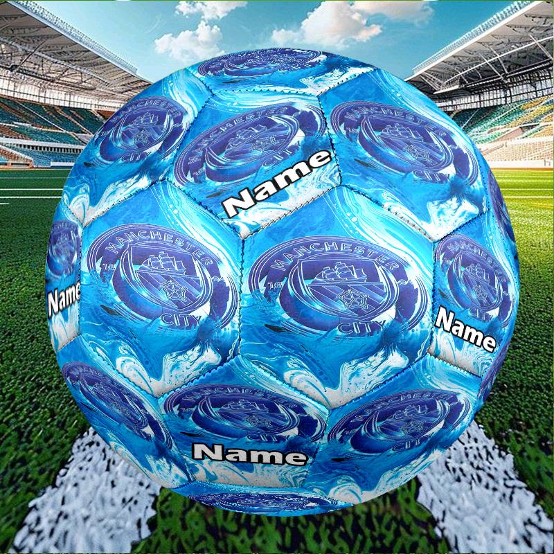 Custom Name Personalized Manchester City FC-A Print Size 5 Soccer Ball Training & Match Football, for Team, Kicking, Gift for Football Enthusiasts