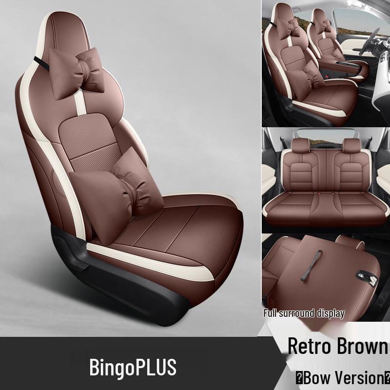 Bingo PLUS Leather Car Seat Cushion - Universal, New Model for All Seasons, Fits Special Cars, 5-Seat