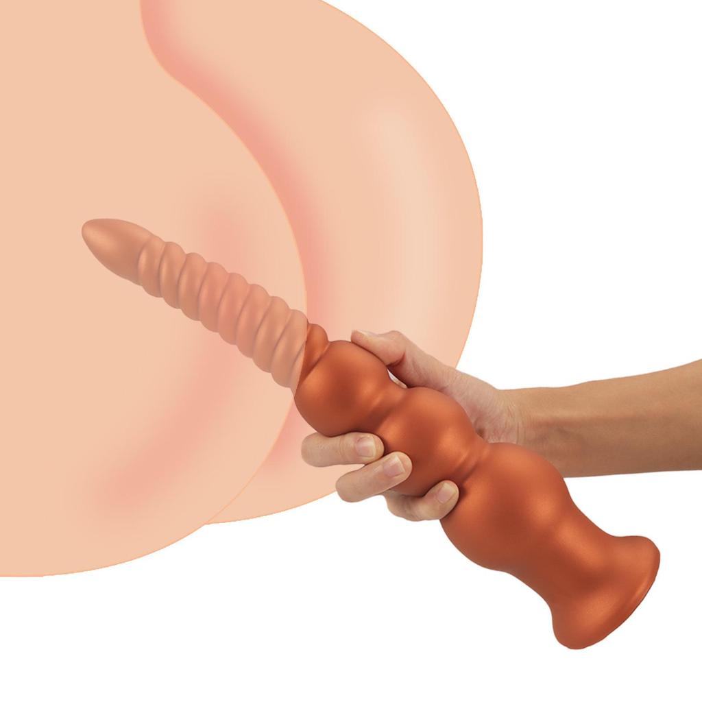 Silicone Threaded Gradient Bead Anal Plug - Alternative Toy for Adults