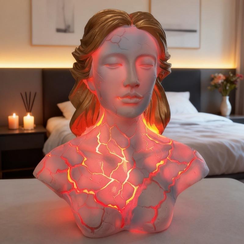 

JYL TS/196,New Blazing Maiden Figurine Cracked Soul Red Flame Girl Decorative Figurine One Size rosso corsa кольору