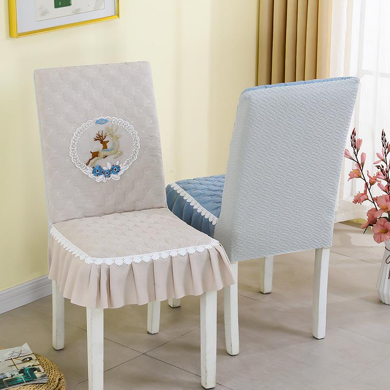 

All-inclusive Chair Cover Elastic Chinese Restaurant Dining Chair Cover Minimalist Seat Pad Backrest Integrated Cotton Slip-resistant Universal One Size