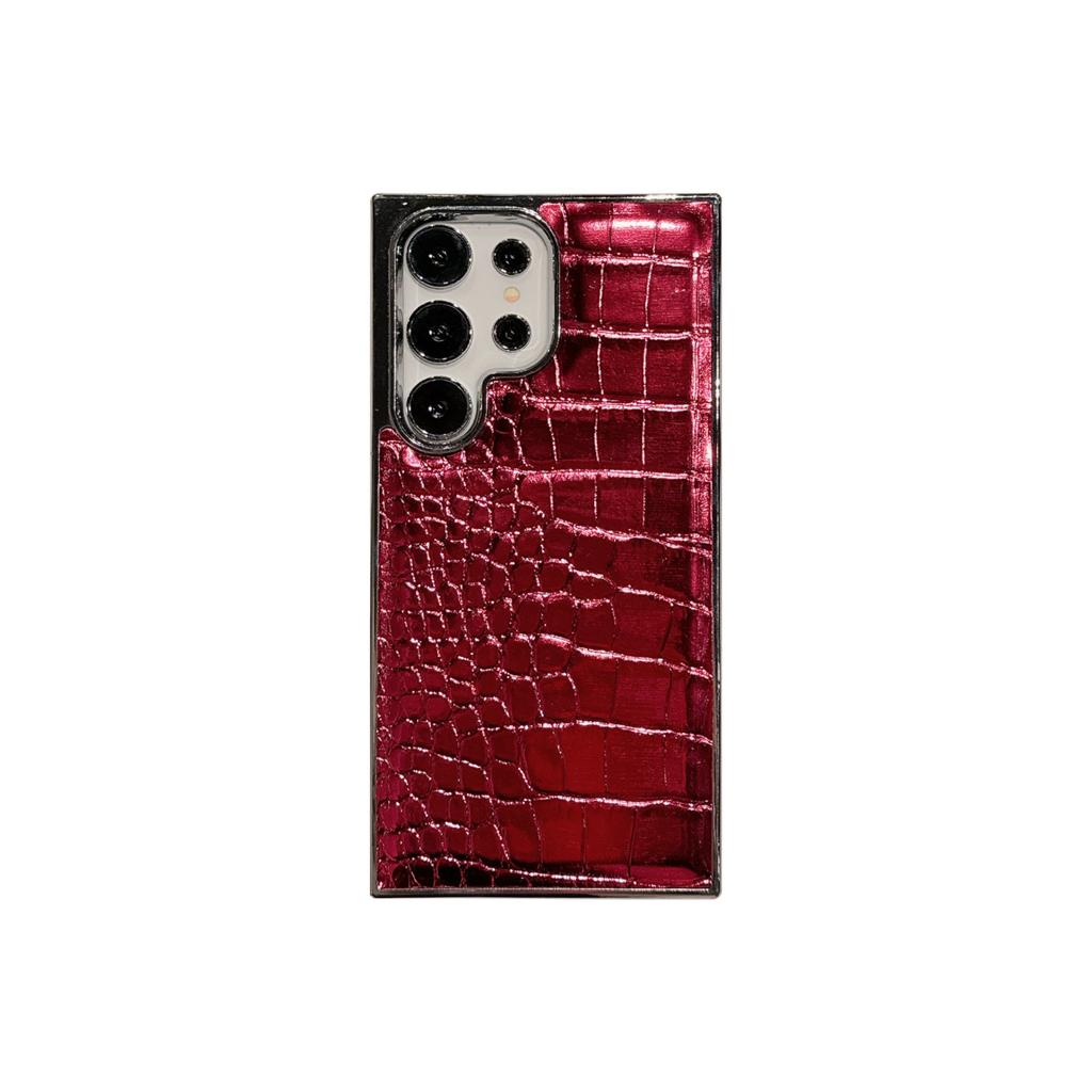 Colorful alligator leather pattern is suitable for samsungS25ultra mobile phone case electroplating Samsung S24 luxury hard case