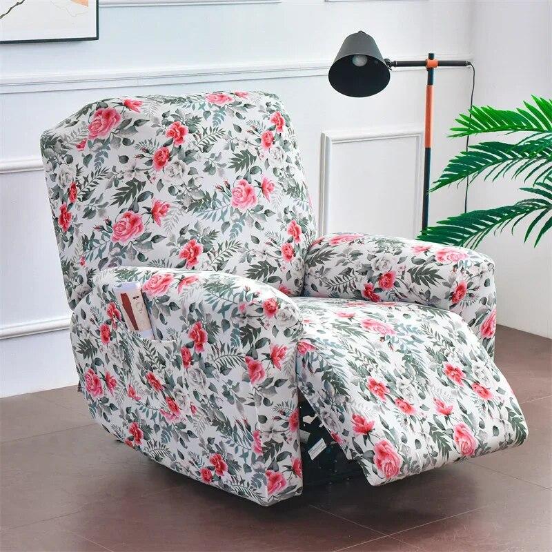 Nordic Flowers Recliner Sofa Covers Lazy Boy Elastic Sofa Protector Slipcover Relax Armchair Cover Lounge Home Pets Anti-Scratch