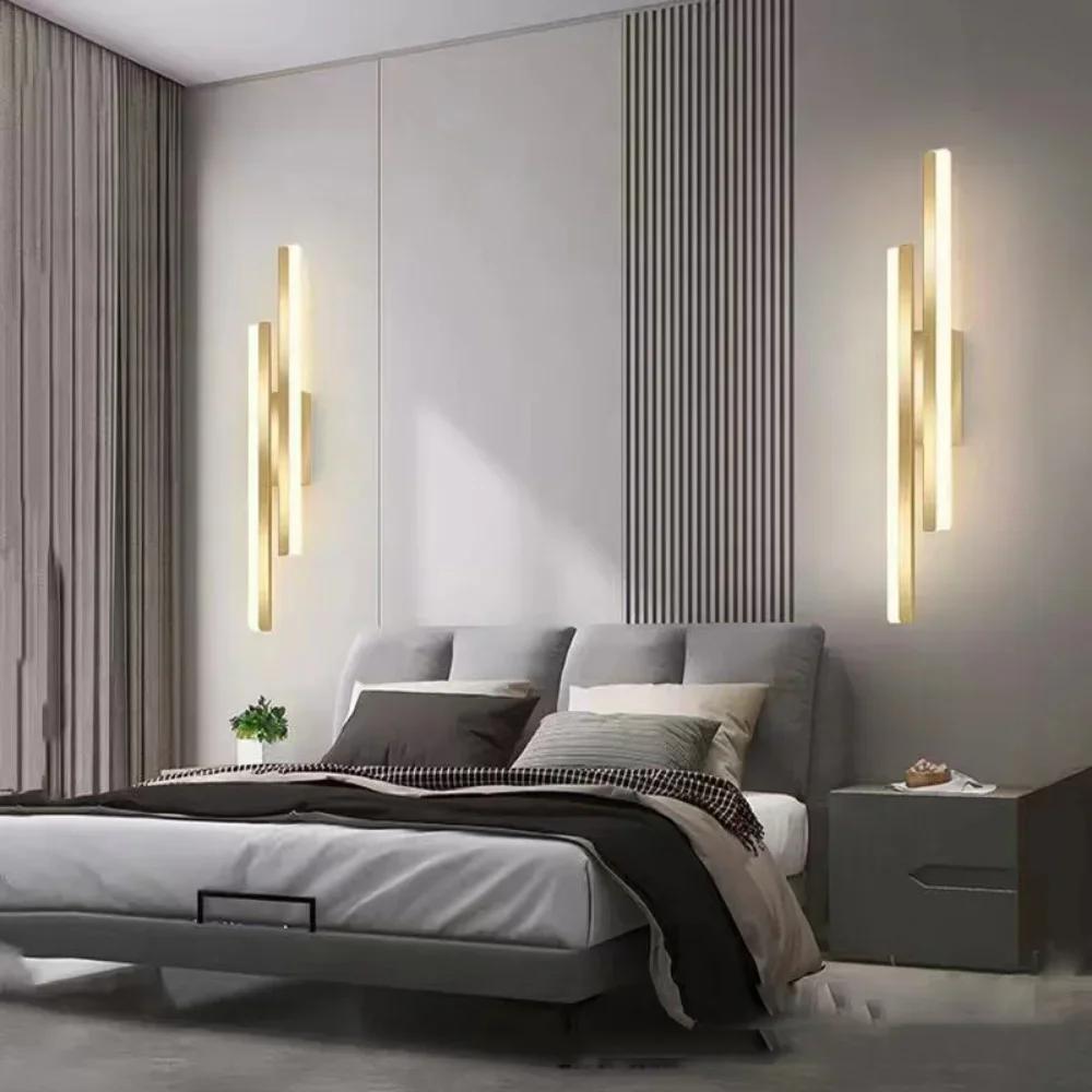 Modern LED Wall Lamp Black Gold Dimmable Decorative Spotlight for Bedroom Living Room Bedside Background Lamp Interior