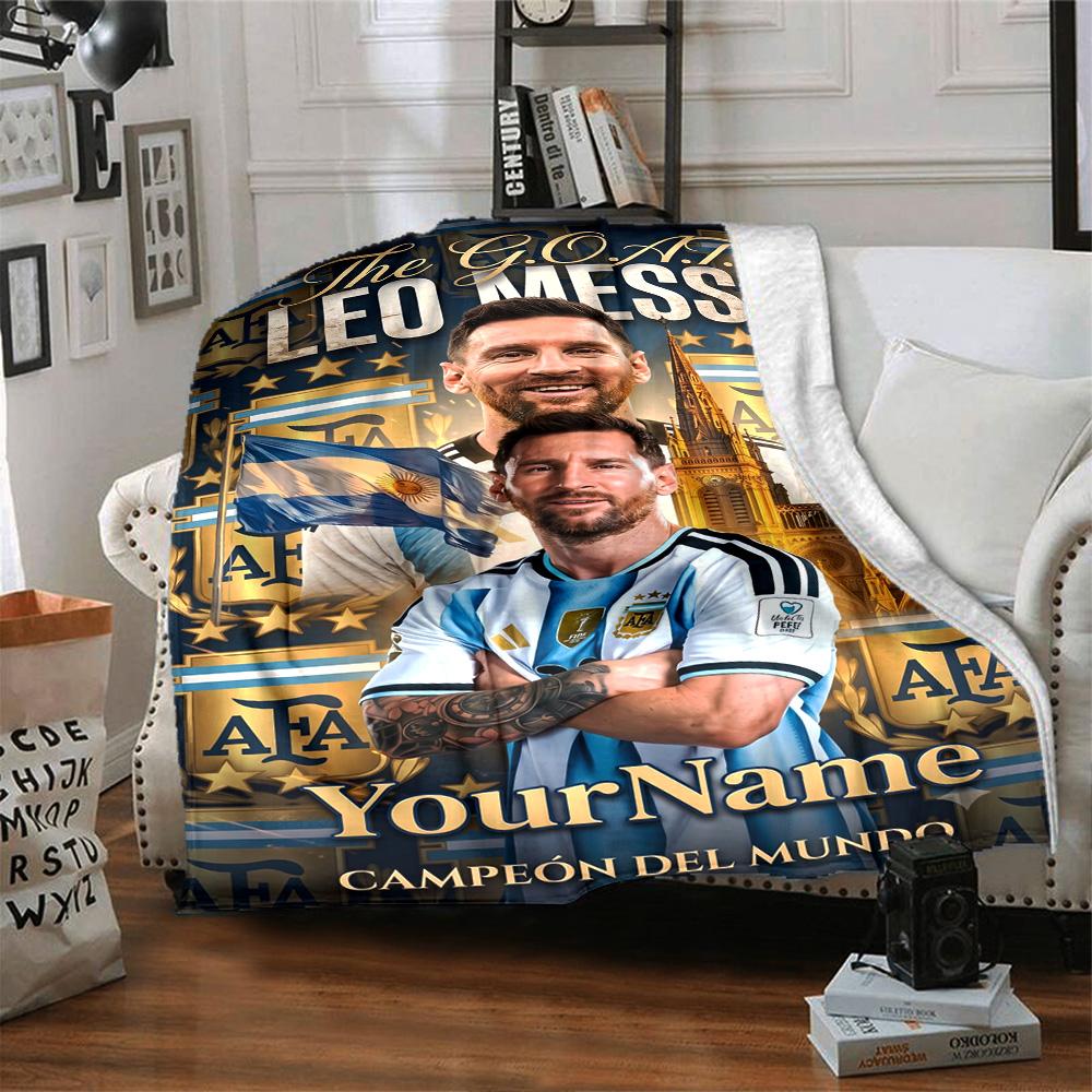 Messi Personalized Name Blanket Gift Personalized Blanket Durable Comfort for Sofa Office Chair Bed Chair Ideal for All Seasons