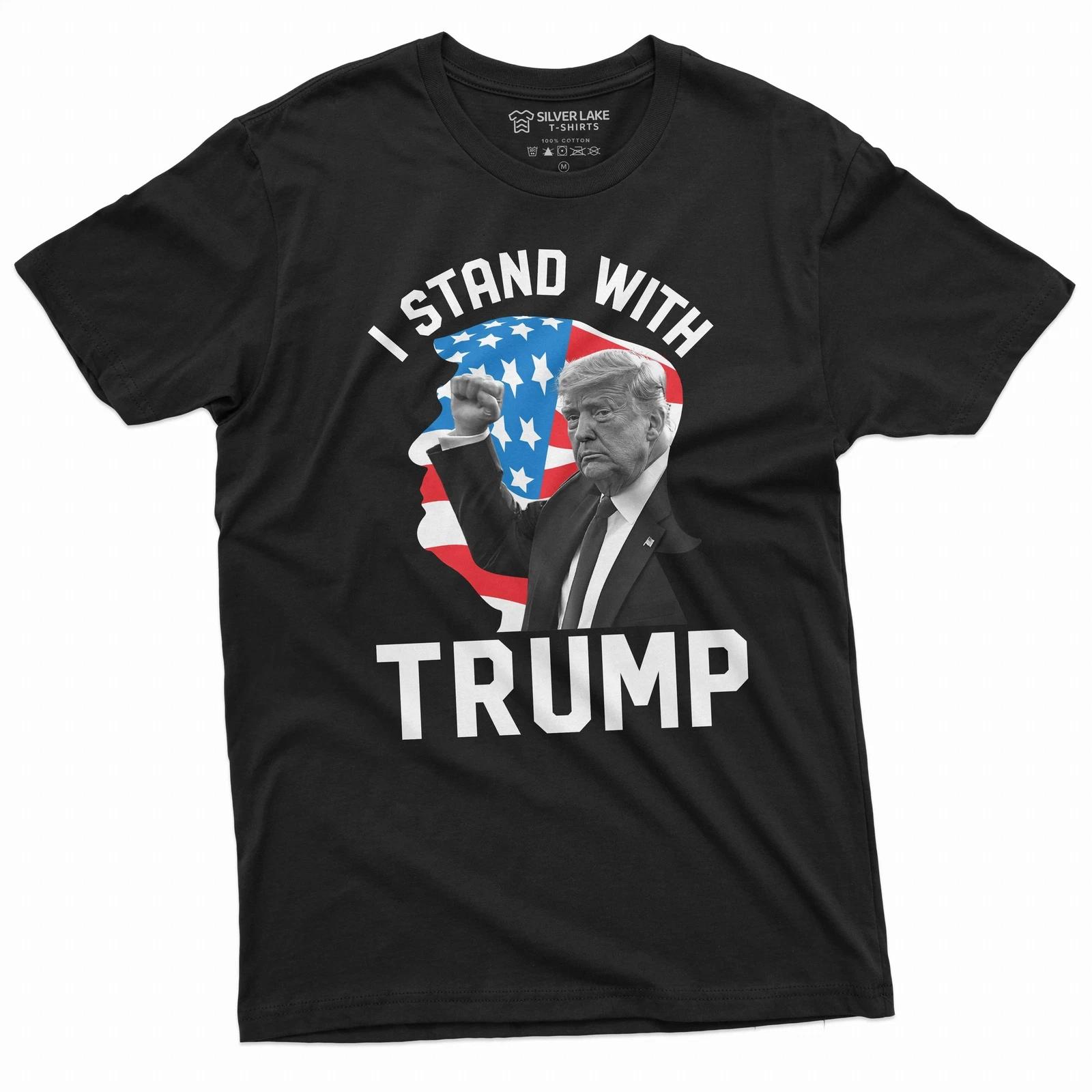 Men s I stand with Trump T-shirt DJT 2024 Arrest Tshirt Donald Trump Support Tee XXXL