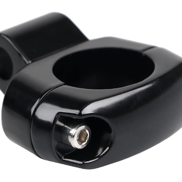 Black Mirror Mount Clamp for 1" Handlebars with 3/8" mirror stem- Motorcycle For Harley Chopper Bobber Touring