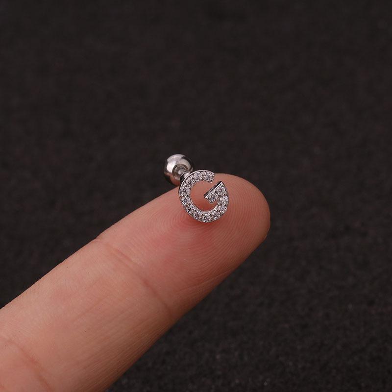 Trendy 26 Letters Tragus Cartilage Earring Women Exquisite Tiny Initial Alphabet Name Helix Earring Piercing Jewelry Gift