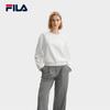 FILA Emerald Fashion Simple Personality Trendy Versatile Comfortable Loose Knit Pullover Sweatshirt Women sweatshirt Cloud-White F11W544207FWT