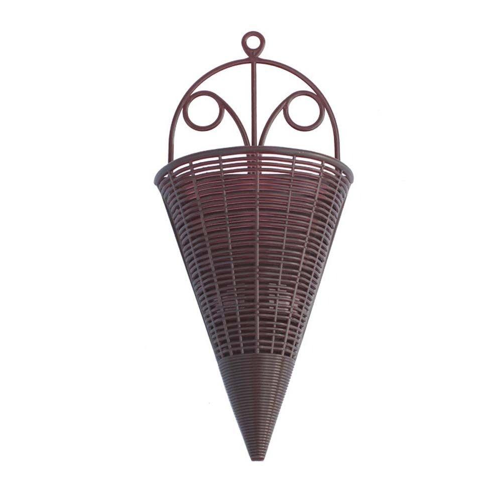 

Triangle Imitation Rattan Hanging Flower Basket Plastic Simulation Artificial Wall Hanging Flower Pot Wall Hanging коричневий
