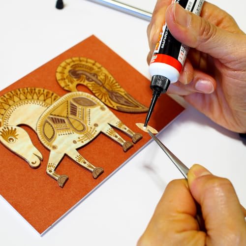 KINOWA "Cutie Golden Horse" Woodcut Painting Original Handmade Kit Horse Made in Japan
