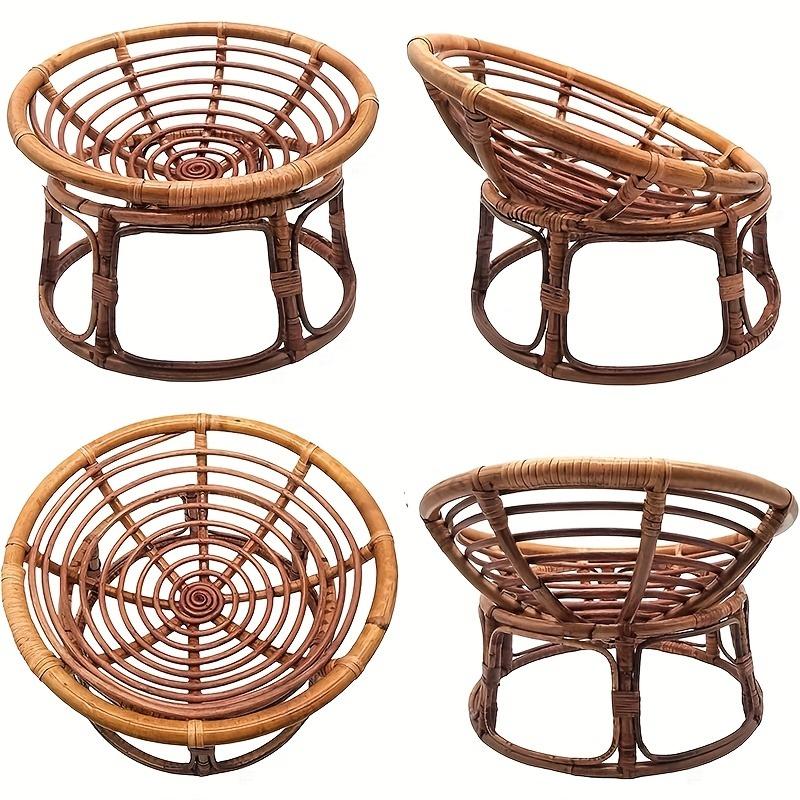 Geflochtener Stuhl Vintage Bambus Radarstuhl Stuhl Ideal für Fotografie Wiegenrequisiten Handgefertigt Stilvolle Heimdekoration Wiegenzubehör