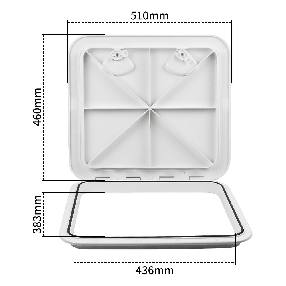 Boat Accessories ABS Deck Access Hatch Cover 460x510mm Waterproof Ship Deck Hatch Cover For Marine Yacht RV White 460x510mm