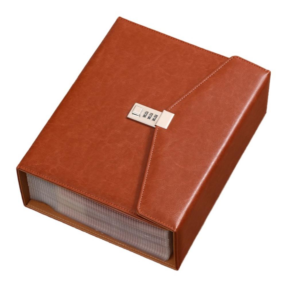 

with Combination Lock Savings Binder Large Capacity Savings Challenge Book Money Saving коричневый